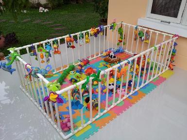 คอกกั้นเด็ก กรงกั้นเด็ก PVC สีขาว ราคาถูก size 3.5ฟุต 